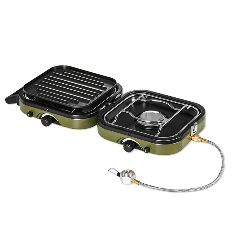 FoldingDoubleFireGasStove2300WPortableOutdoorCampingGascooker