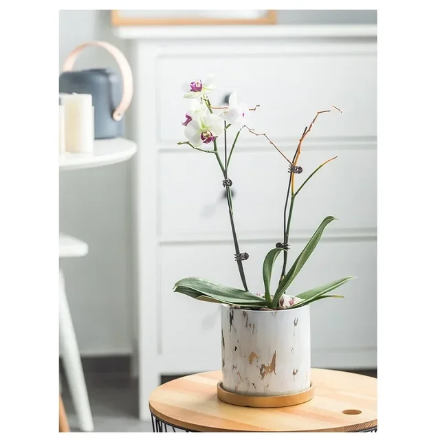 11/14/17cm Nordic Ceramic Flower Pots Small Succulent Green Plants Flowerpot with Tray Home Desktop Decoration Garden Supplies 4