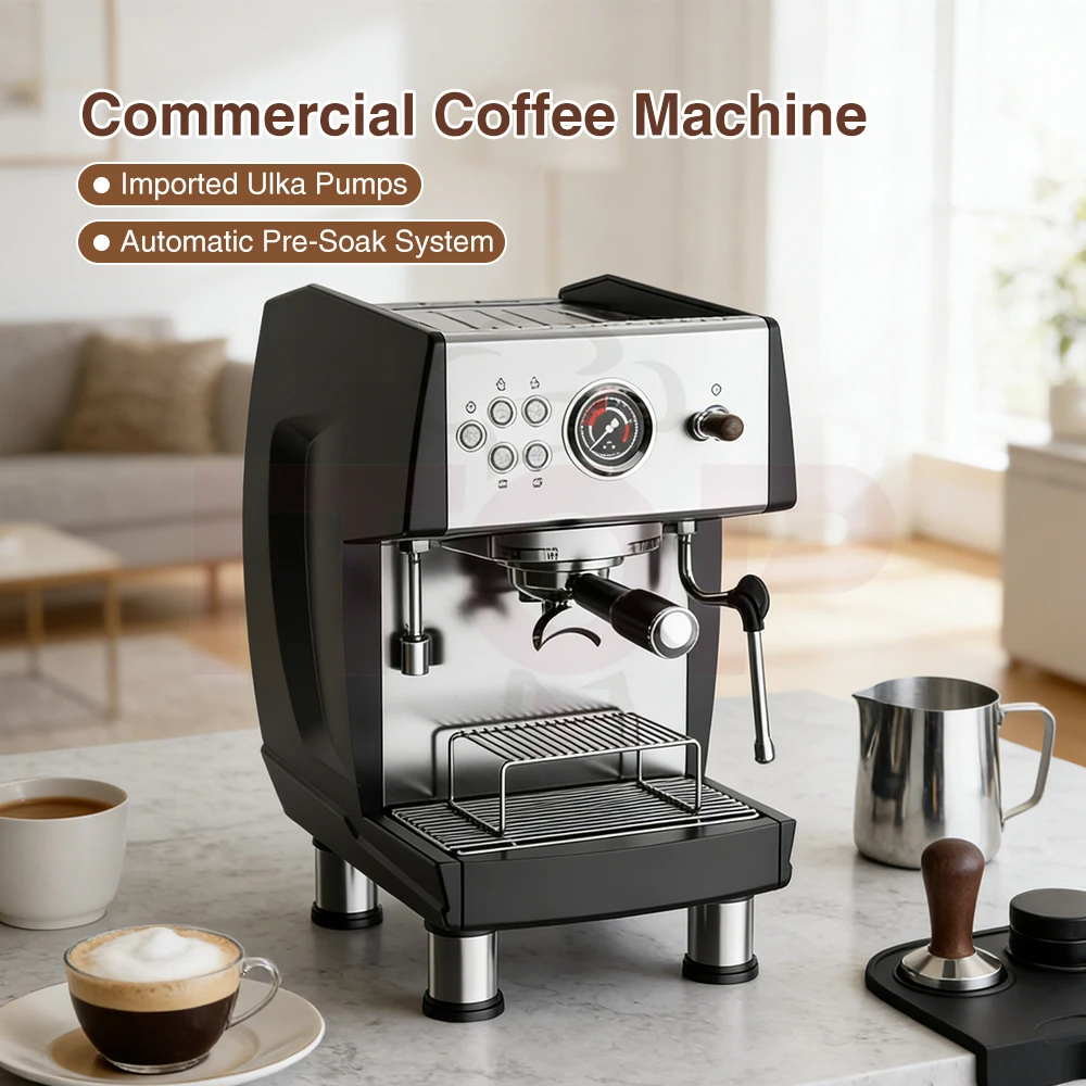 ماكينة قهوة إسبريسو احترافية ITOP CM808 مع مضختين...