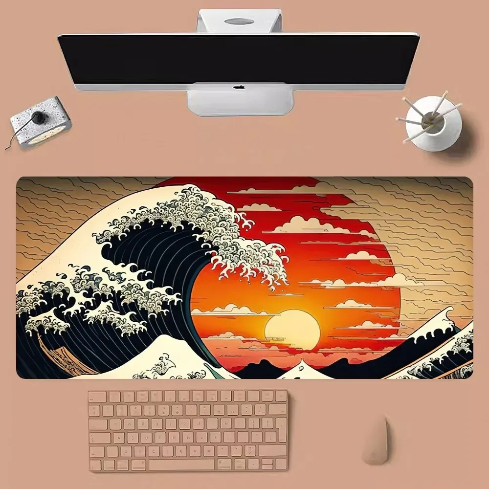 Japanese Waves Large Gaming Compute Gamer PC Keyboard pad Mouse Mat desk accessories office desk mat gamer pad table Mouse Pad mouse pad,gaming mousepad