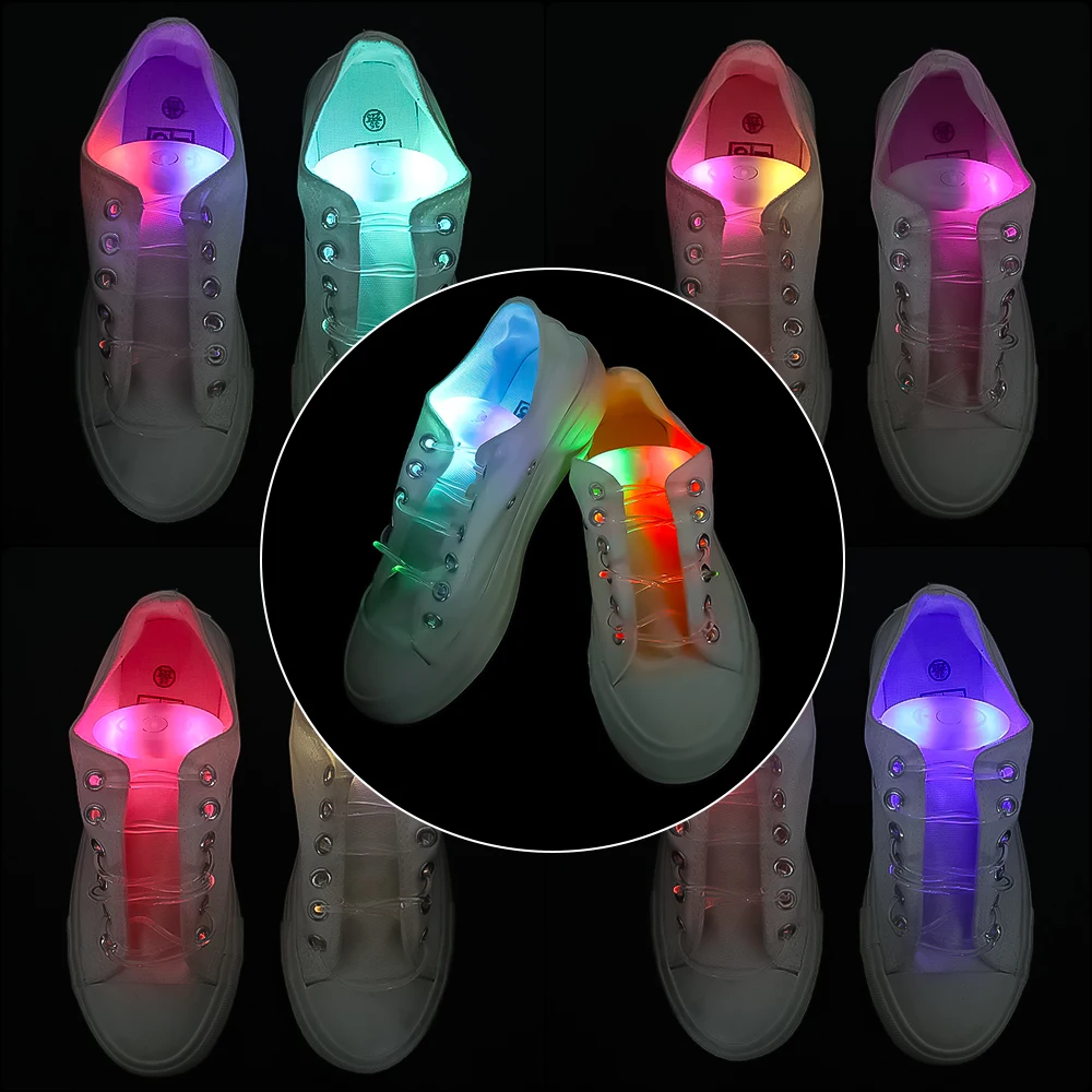 Description Picture 3 of item1 Pair Colorful LED Flash Light Up Shoe Laces Party Disco Shoes Strap Glow Stick Shoelaces Boys Girls Multicolor Shoe Strings
