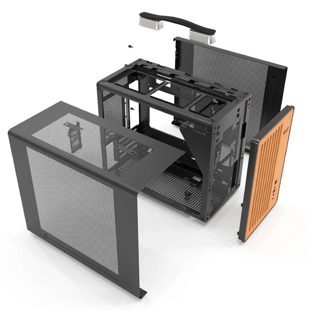 PC Case DarkFlash WD200 Portable USB3.0 Type-C Walnut Wood Nas Mini Matx ITX Gaming Computer