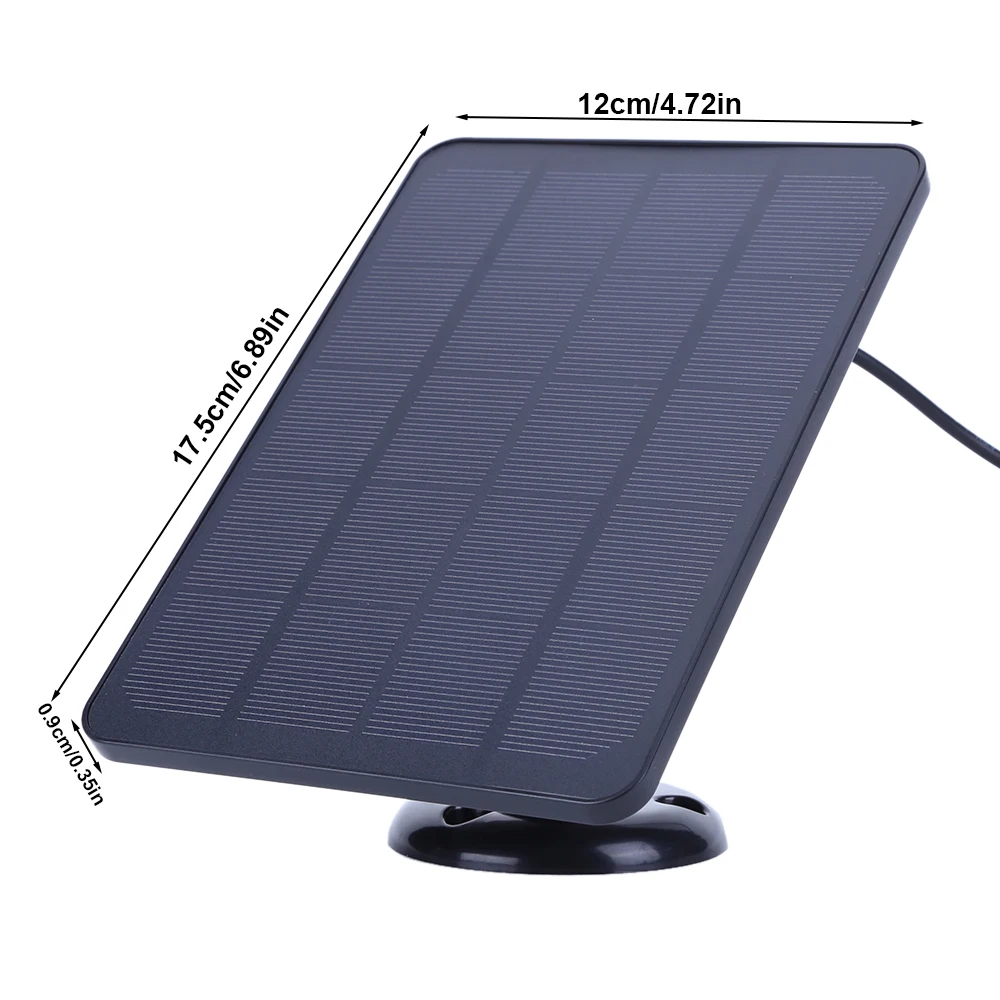 4/5W 5V Solar Panel for Ring Spotlight Camera Stick Up Camera DC3.5x1.35-port 360° Stick Up Camera Adjustable Wall Mount Solar P