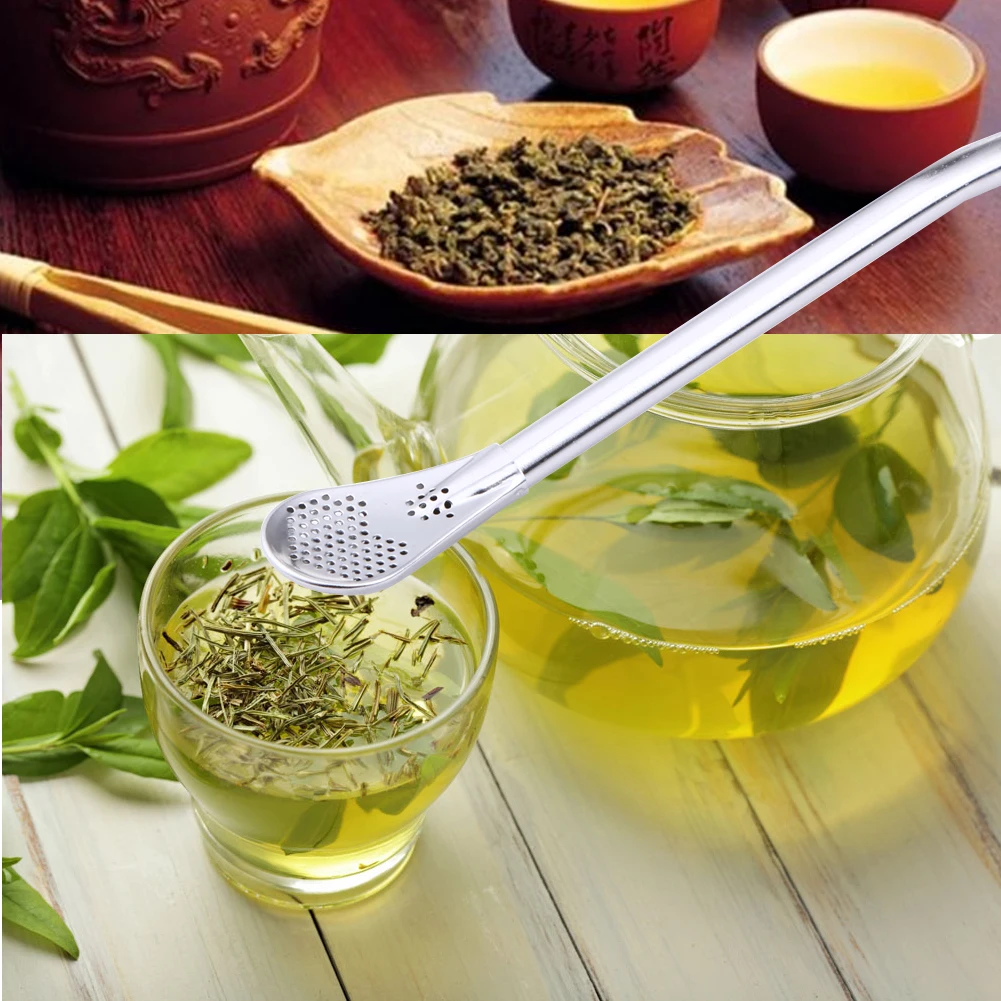 Drinking Straw Filter Handmade Stainless Steel Tea Spoon Reusable