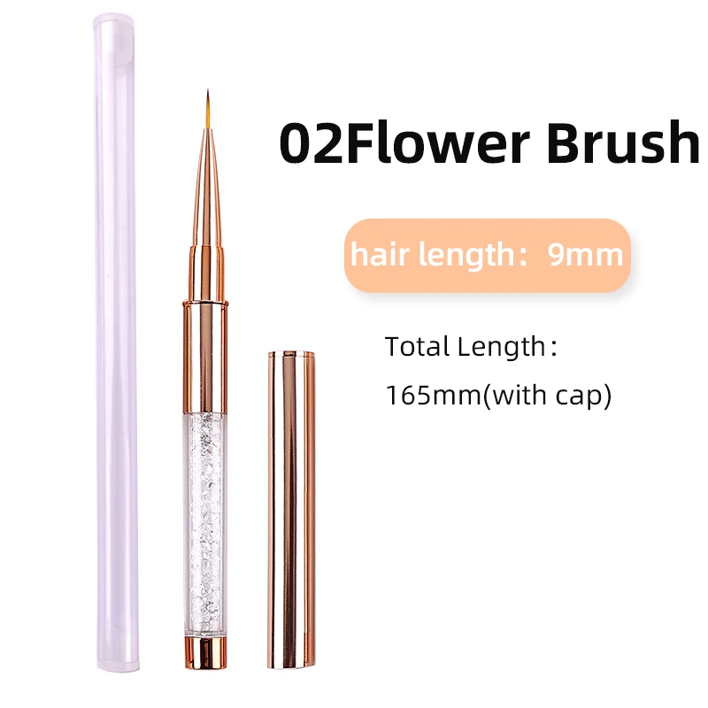 Rose Gold Diamond Nail Art Brush Set
