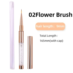 Rose Gold Diamond Nail Art Brush Set (02 Flower Brush)