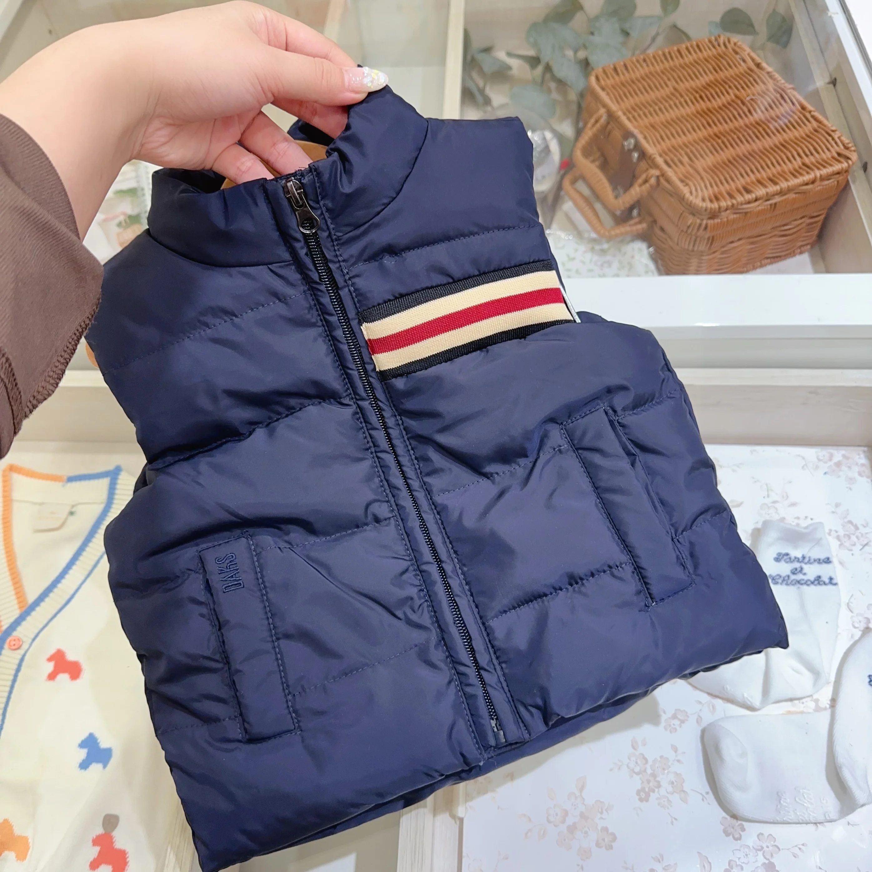 트렌디한 따뜻한 다운 코튼 조끼, 아동용 캐주얼 유니섹스 겨울 자켓, 24계절 신상  남아 여아 패셔너블 아우터웨어