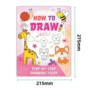 Come disegnare un libro di schizzi di cartoni animati di animali per bambini Divertenti scarabocchi e colorare Libro di disegno educativo per l'apprendimento precoce per gli studenti