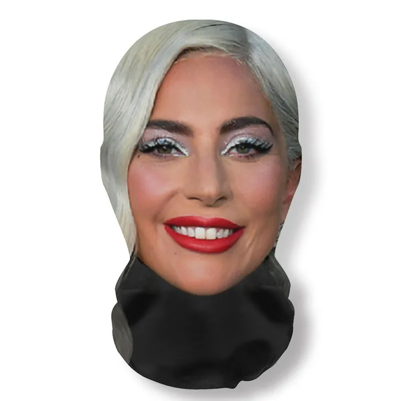 3D Printed Funny Mask Cosplay Pop Singer Lady gaga Full Face Elastic Mesh Breathable Balaclava Headcovers