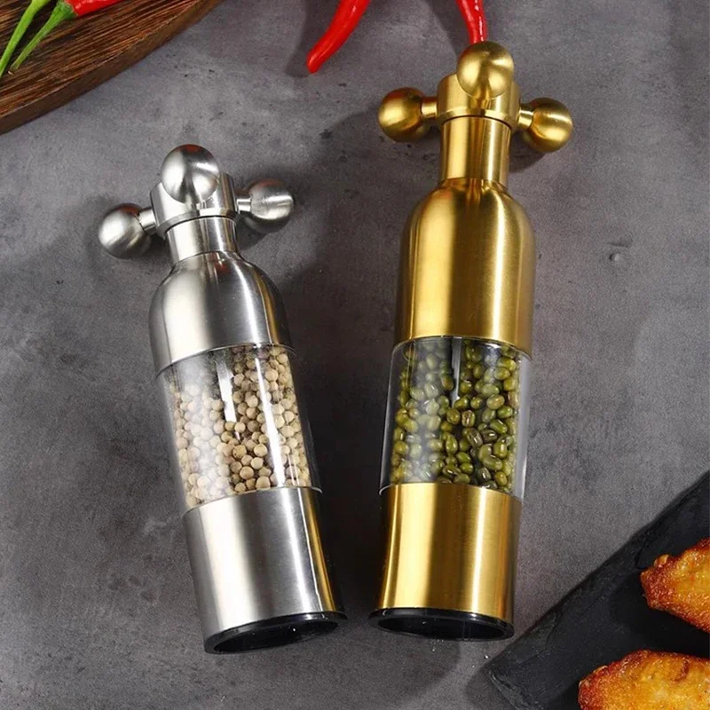 Manual Pepper Grinder Hand Driven Sea Salt Mill Stainless Steel Ceramic Spice Sauce Grinding Bottle BBQ Accessories salt and pepper grinder