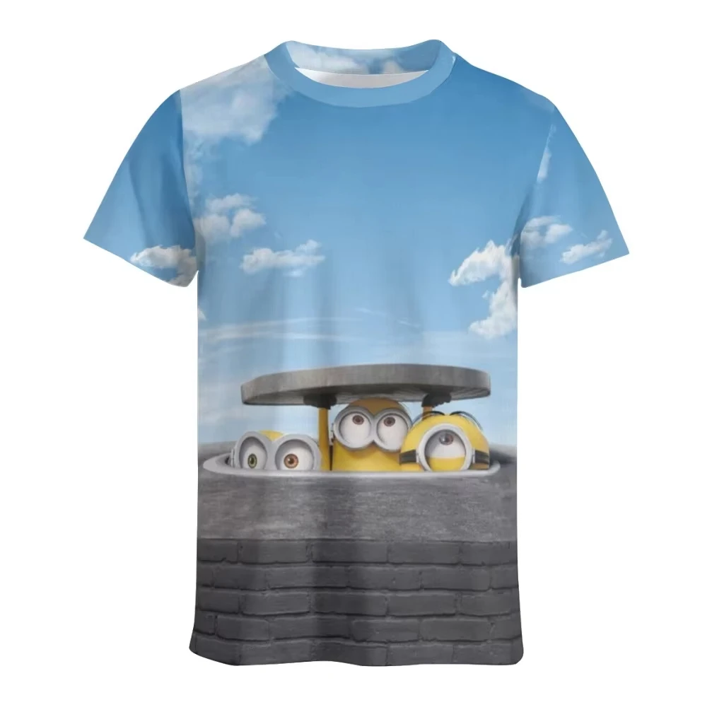 M-المنينز مطبوعة تي شيرت الرجال النساء الصيف س الرقبة قصيرة الأكمام تي شيرت الكرتون الرجال النساء القطن مضحك القمم ملابس كاجوال