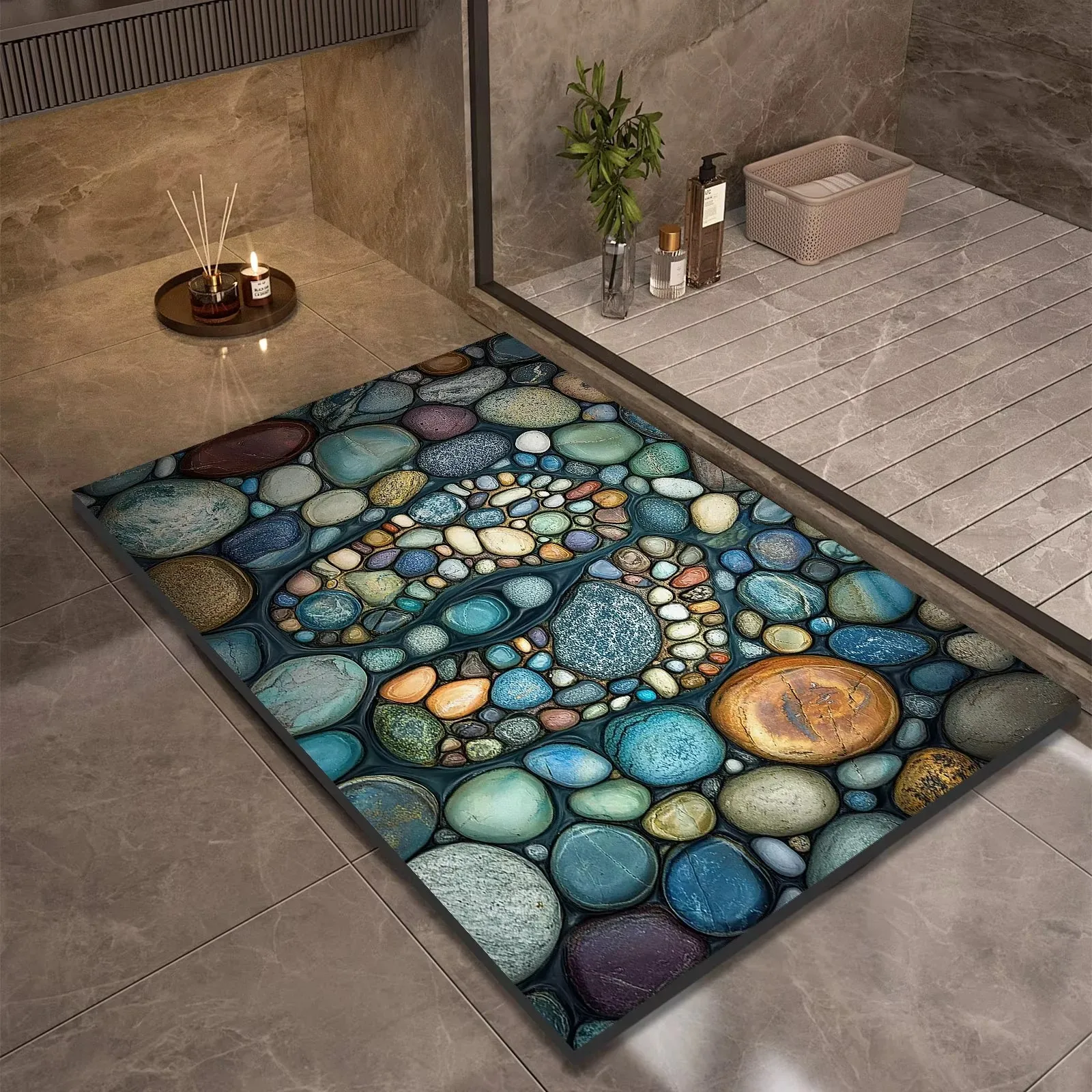 VIKAMA rutschfeste Badezimmer-Fußmatten im amerikanischen Stil, wasserabsorbierende und schmutzabweisende Eingangstürmatten, Heimdekoration – Detail 3