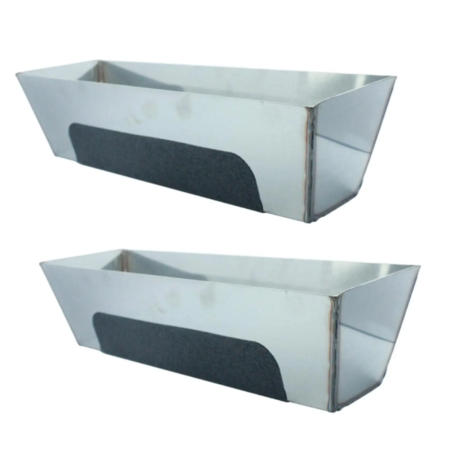 Stainless Steel Mud Pan with Reinforced Band Sturdy Fittings Lightweight Rustproof Anti Slip Metal Plastering Plasterers 3
