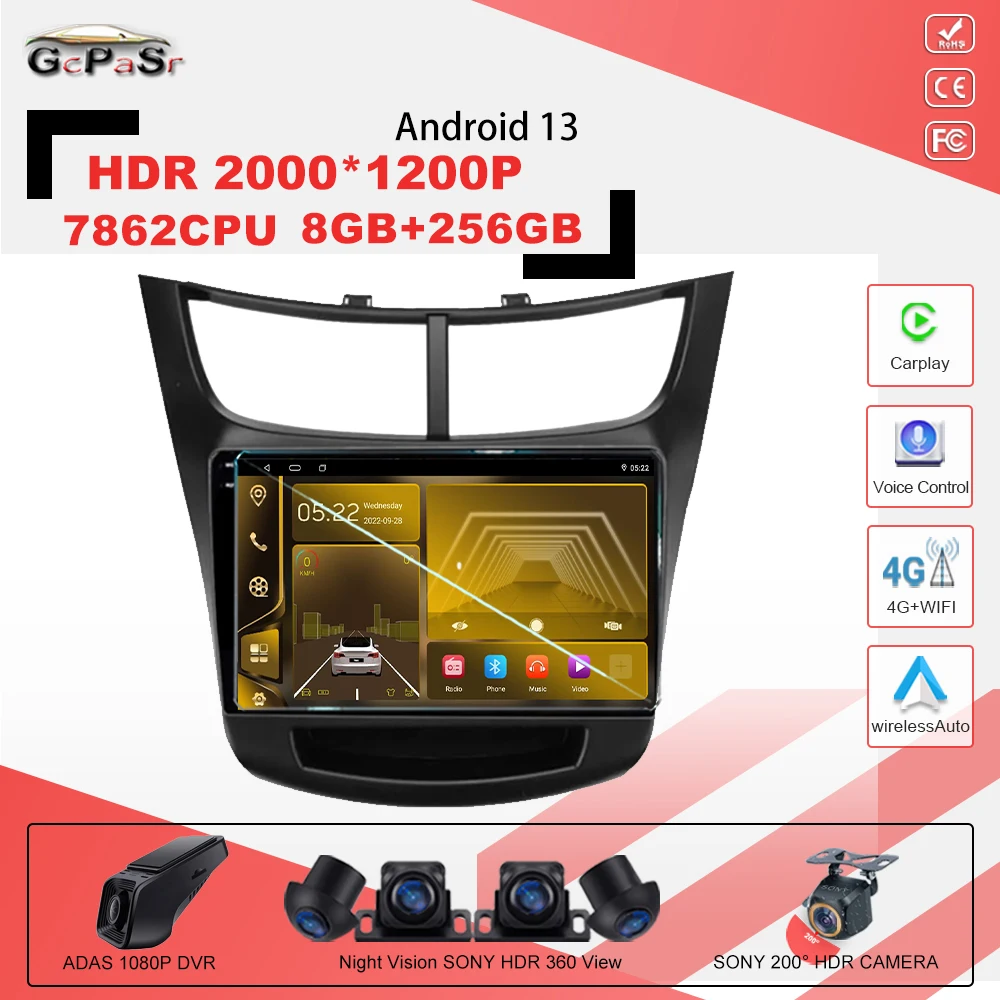 

Автомагнитола на Android 13 для Chevrolet Sail aveo 2015-2019 с Wi-Fi, AHD, мультимедиа, 4G, DSP, No 2din, ADAS, Navigation7862CPU
