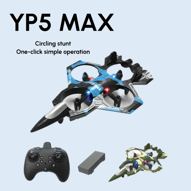 Fighter Jet Quadcopter Drone Stunt Light RC Airplane Four Channels Hovering High Altitude Rolling Special Effects 1