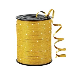 Vibrant Green Glitter Ribbon - Sparkling Ribbon for Gift Wrapping, Crafts, and Festive Decorations (Gold)