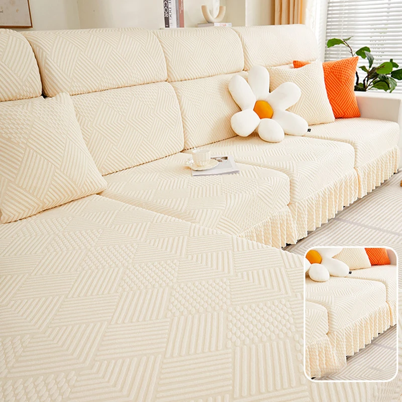 

Jacquard Sofa Covers 1/2/3/4Seats Cover Living Room Elastic Sofa Couch Cover Furniture Protector Corner Cover Armchair Slipcover