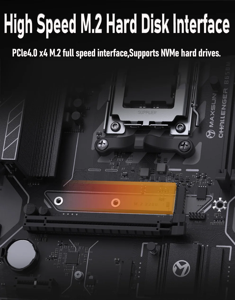 Description Picture 6 of itemMAXSUN Challenger B650M WiFi computer motherboard support AMD CPU AM5 7500F 7900X 7700X 7600X 8500G DDR5 Bluetooth 4.2 B650