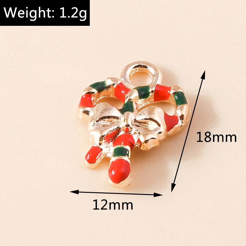 Leslie 10 stücke Emaille Weihnachten Charme Schneeflocke Baum Socke Hirsch Schneemann Charms für DIY Schmuck machen Weihnachten Neujahr Geschenke – Detail 19