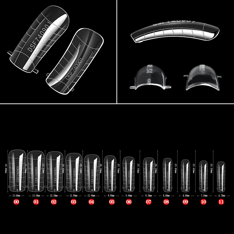 Průhledný dráp prodloužení forem káča molds pro hřebíky rychlý budova plíseň dvojí forem plný obal dráp tipy manikúra umění příslušenství