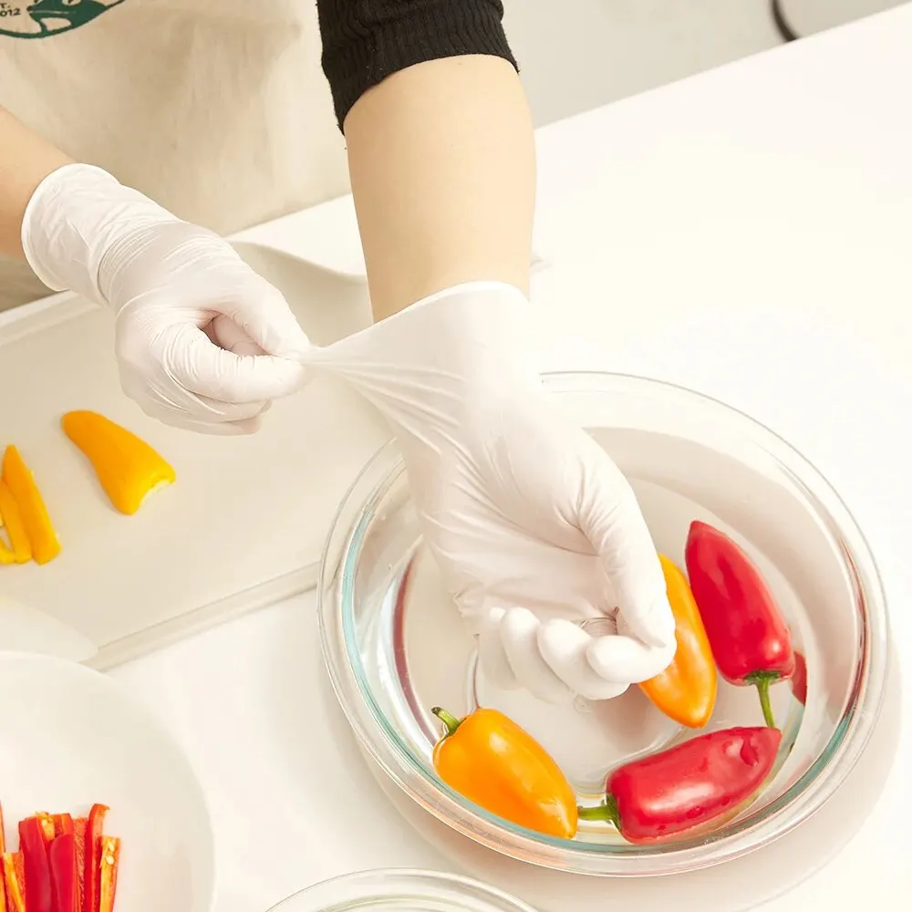 100PCS Disposable Dishwashing Gloves for Household Cleaning Durable Kitchen Food Grade Nitrile for Household Use Water Thin