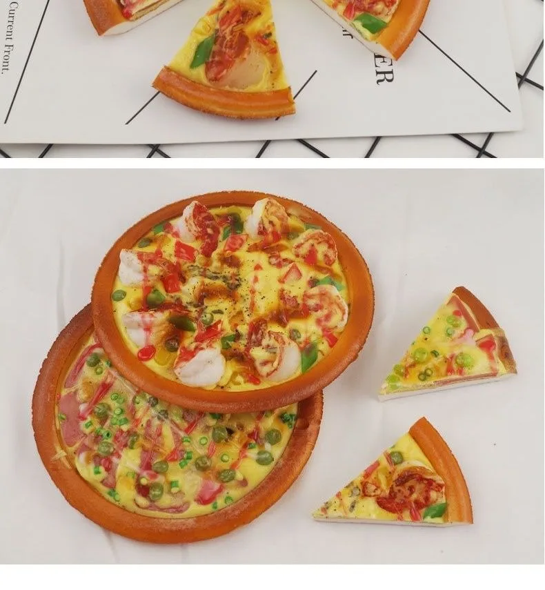 Description Picture 6 of itemArtificial PU Fake Food Model Photography Props Simulation Pizza Restaurant Kitchen Home Decoration Sausage Shrimp Meat Pasty