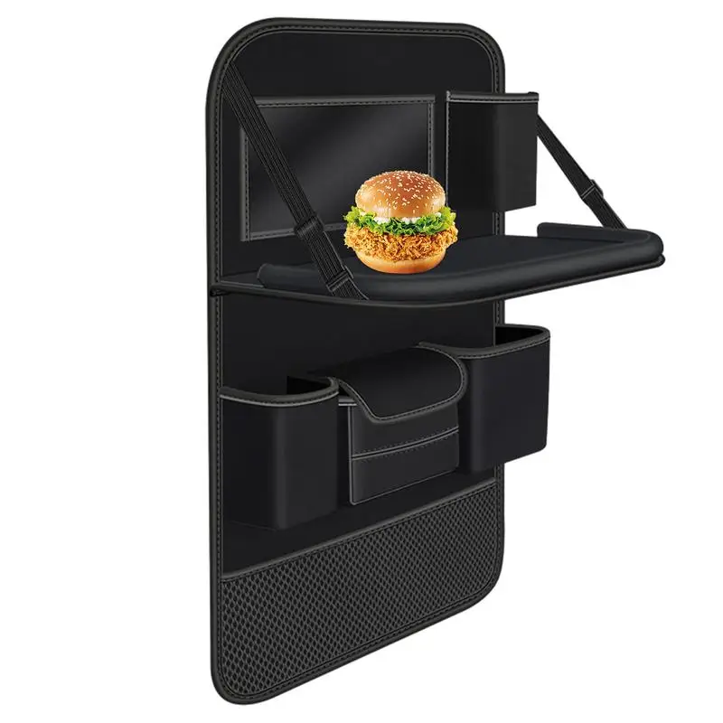 

Behind Seat Car Organizer Storage Pockets with Foldable Table Tray Seat Back Truck and Middle Seat Bag for Mobile Phones
