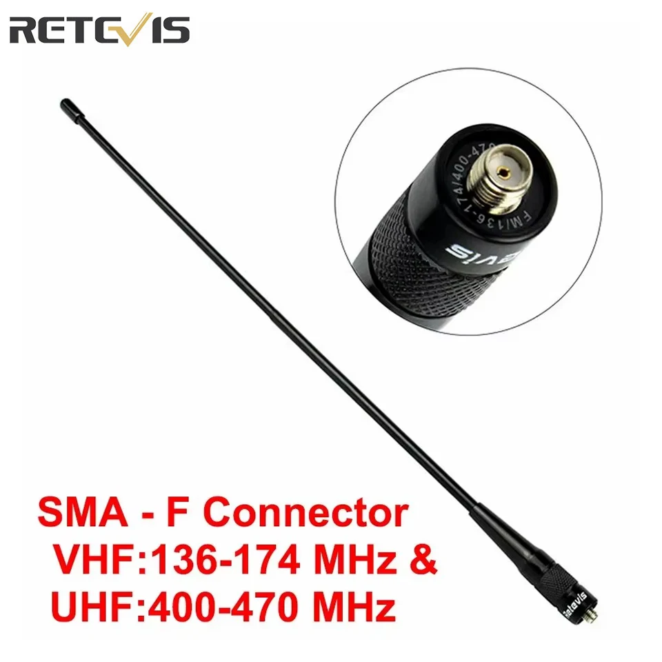 Retevis RHD-771 워키토키 안테나 SMA-F, VHF UHF 듀얼 밴드, 켄우드 바오펑 UV 5R 144 430Mhz, Quansheng UV K5 UV K6 K58