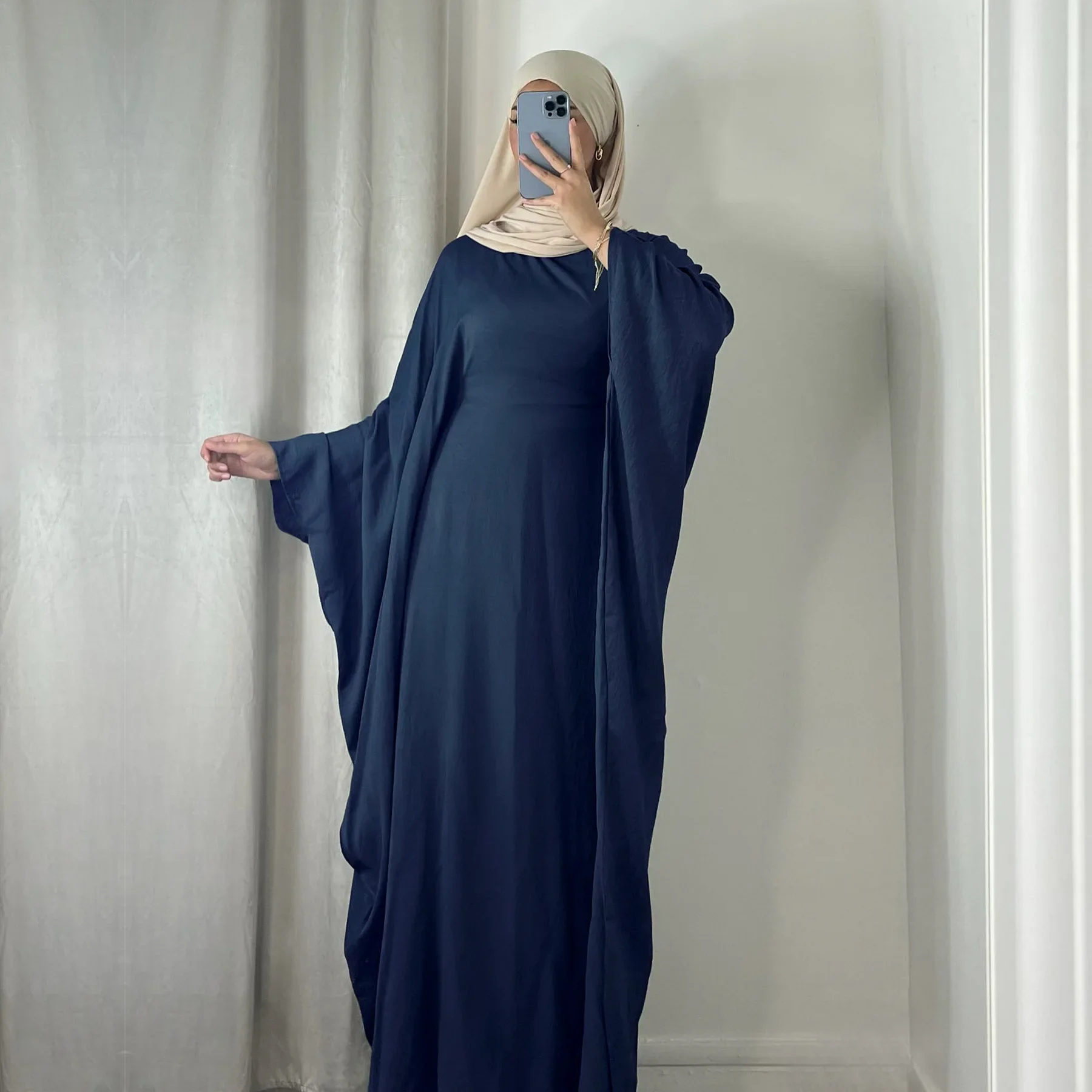 Eid Abaya for Women Butterfly Sleeve Muslim Hijab Dress Inside Belt Party Dresses Dubai Turkey Modest Ramadan Islamic Clothing