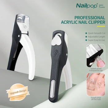 NAILPOP Tagliaunghie acrilico regolabile con misuratore Strumento professionale per manicure con lama in acciaio inossidabile per punte per unghie