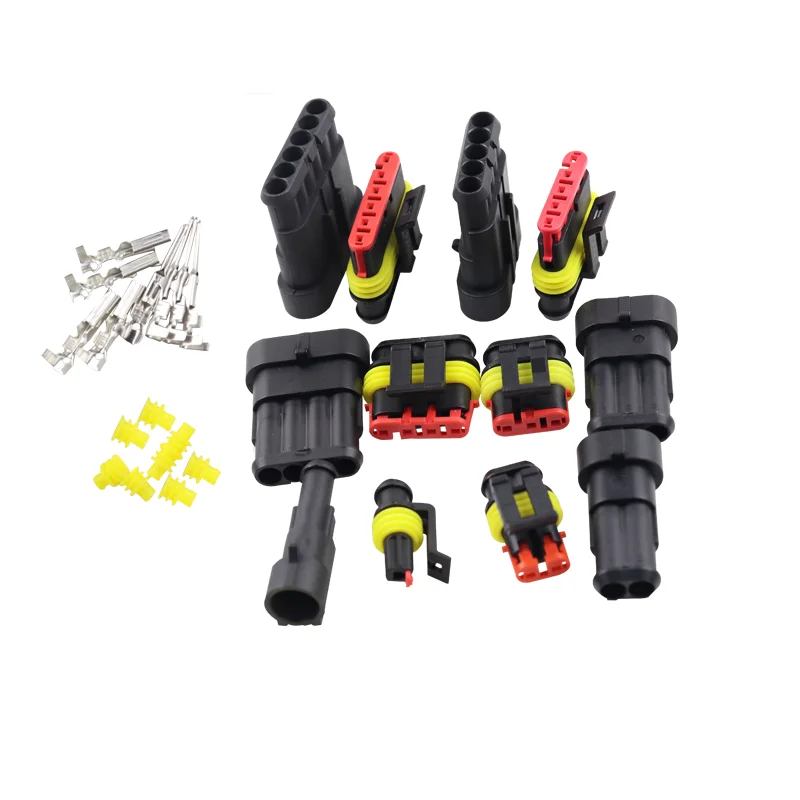 5 Sets Kit 1P 2P 3P 4P 5P AMP 1.5 Male and Female Plug Automotive Waterproof Connectors Xenon Lamp Connector for Car