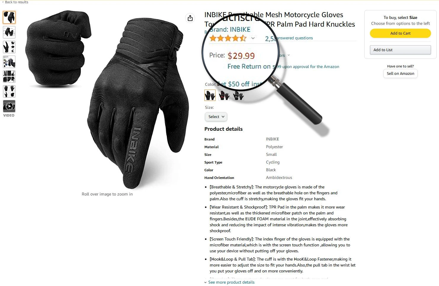 Motorcycle Gloves For Men Breathable Touch Screen Full Finger_voghion.com