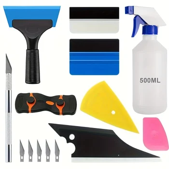 Kit di strumenti per l'applicazione di pellicole oscuranti per finestrini auto, strumento per l'installazione di pellicole protettive per vetri, raschietto per pellicole auto, strumento per il wrapping in vinile per auto