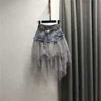 Mittellanger Jeans Tüll Rock für Mädchen – Bild 5
