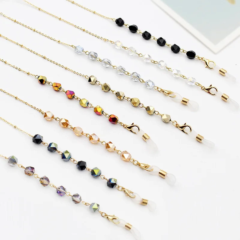 Luxury Crystal Beaded Glasses Chains Lanyard Face Mask Chain Holder