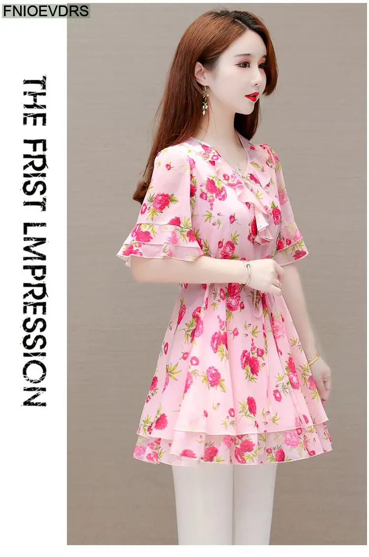 M-5XL 2023 Clothes Clothes Women European Style Elegant Basic Shirt Floral Print Retro Ruffles Belly Tunic Peplum Top Blouses