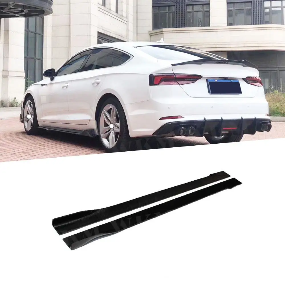 

2Pcs/Set Carbon Fiber Car Side Skirts Extension Body Apron Lip for Audi A5 Sline S5 RS5 Car Styling FRP Side Bumper Protective