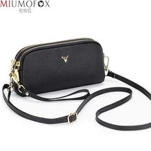 

Double Zipper Mobile Phone Bag Designer Woman Leather Handbag Small Luxury Shoulder Bag Ladies Genuine Leather Messenger Bags