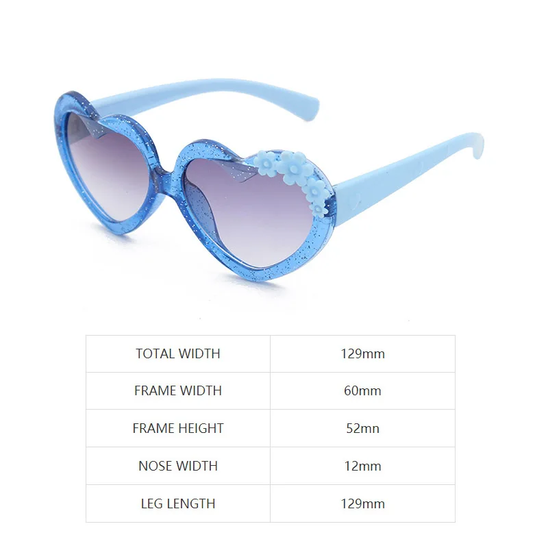 New Transparent Children's Sunglasses Peach Heart Children Sunglasses Flower Fashion Trend Children's