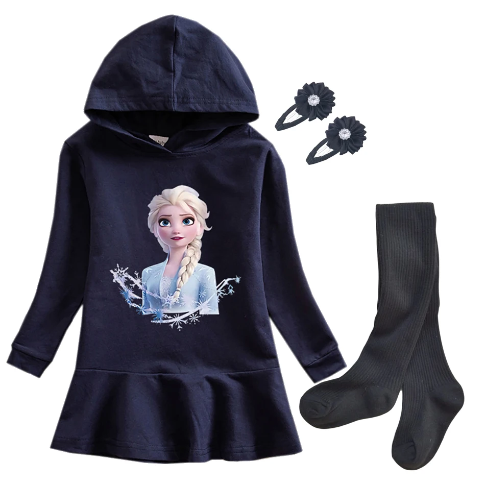 Frozen Elsa Princess Sweatershirt Vestidos para niñas, manga larga, fiesta de Halloween, ropa para niños, otoño, invierno