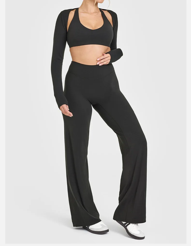 ports and fitness straight trousers women's high-elastic