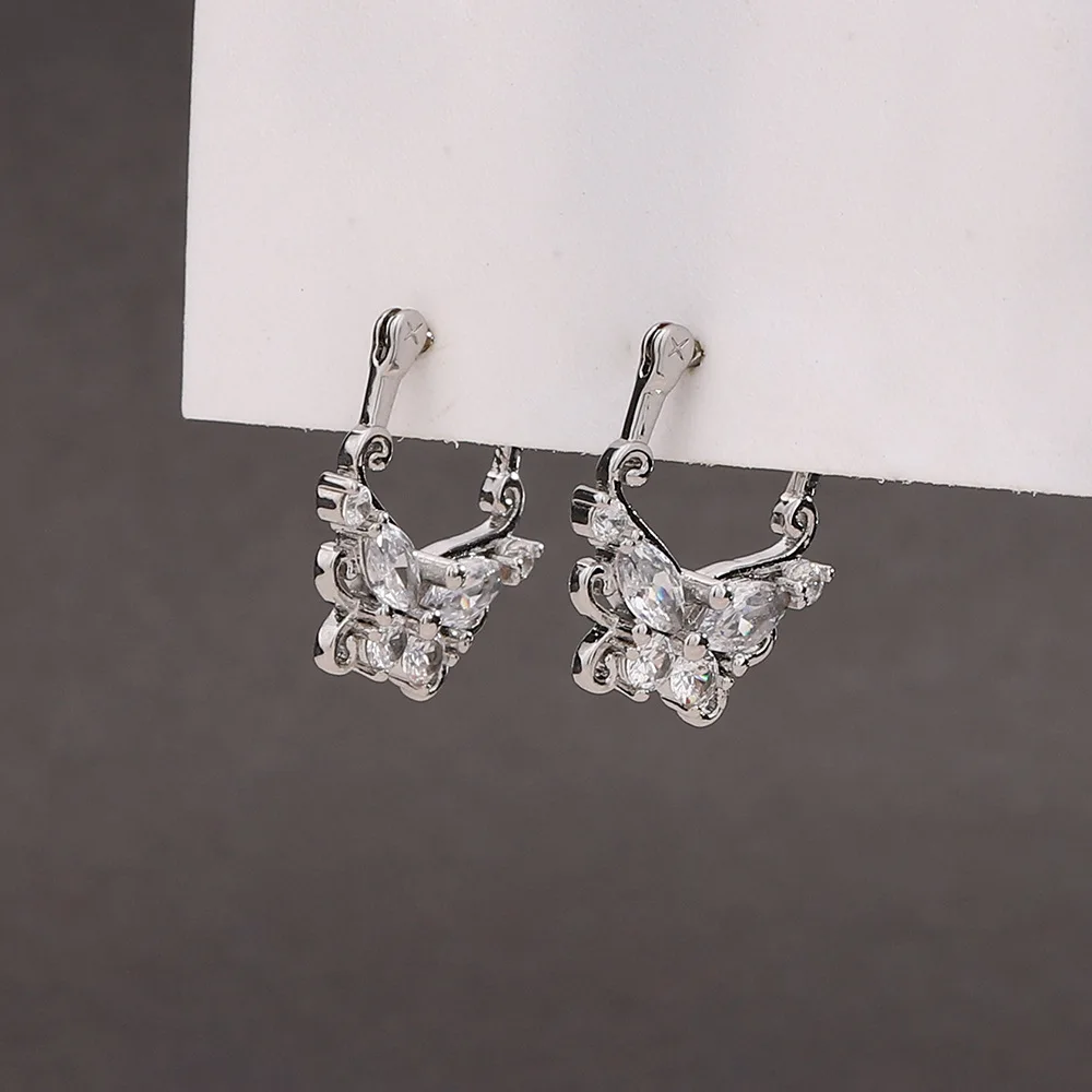 Женские серьги-бабочки из серебра 925 пробы с цирконами | AliExpress