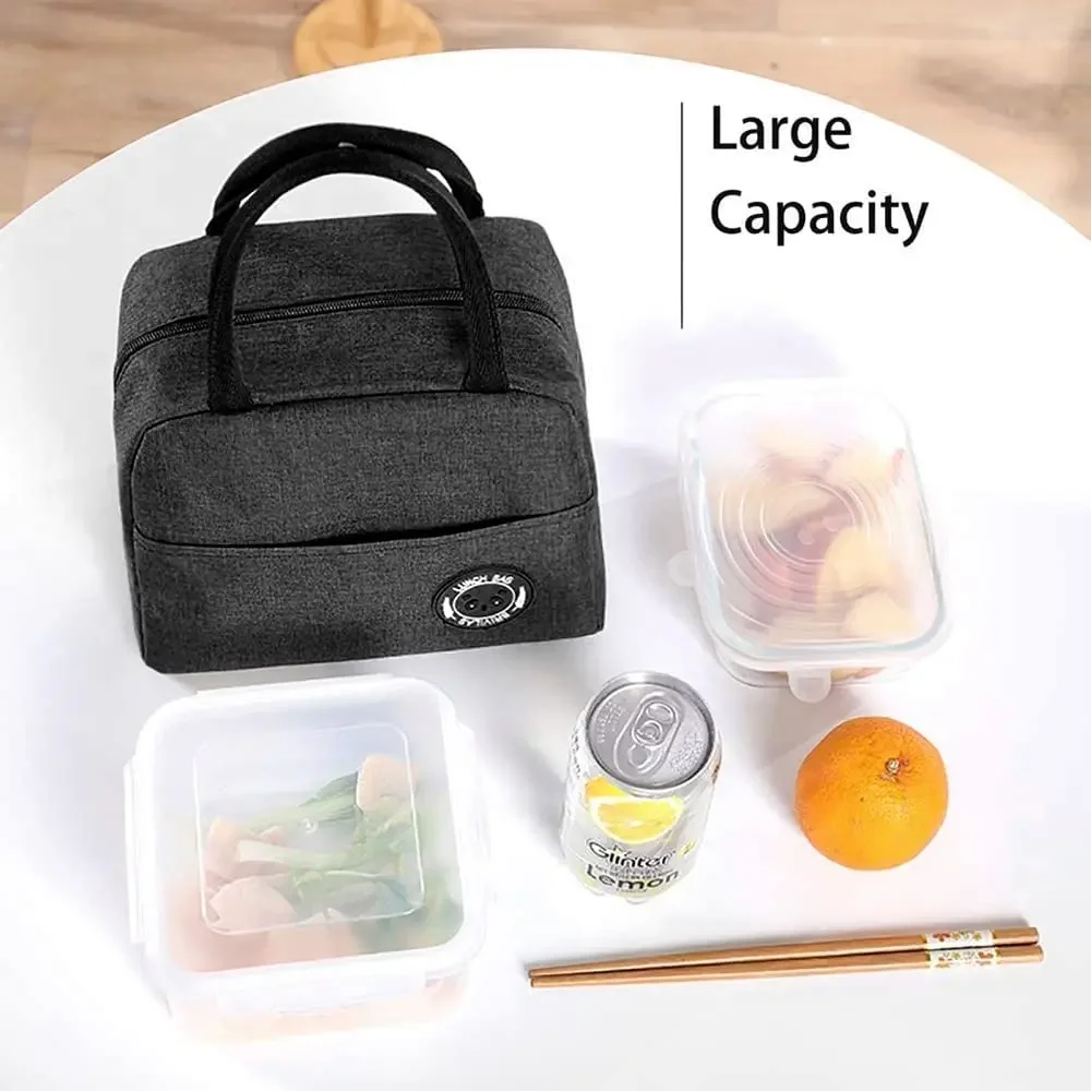 Lunch Bags Women Handbags Picnic Travel Thermal Breakfast Box Girls School Child Convenient Gold Letter Lunch Bag Tote Food Bags
