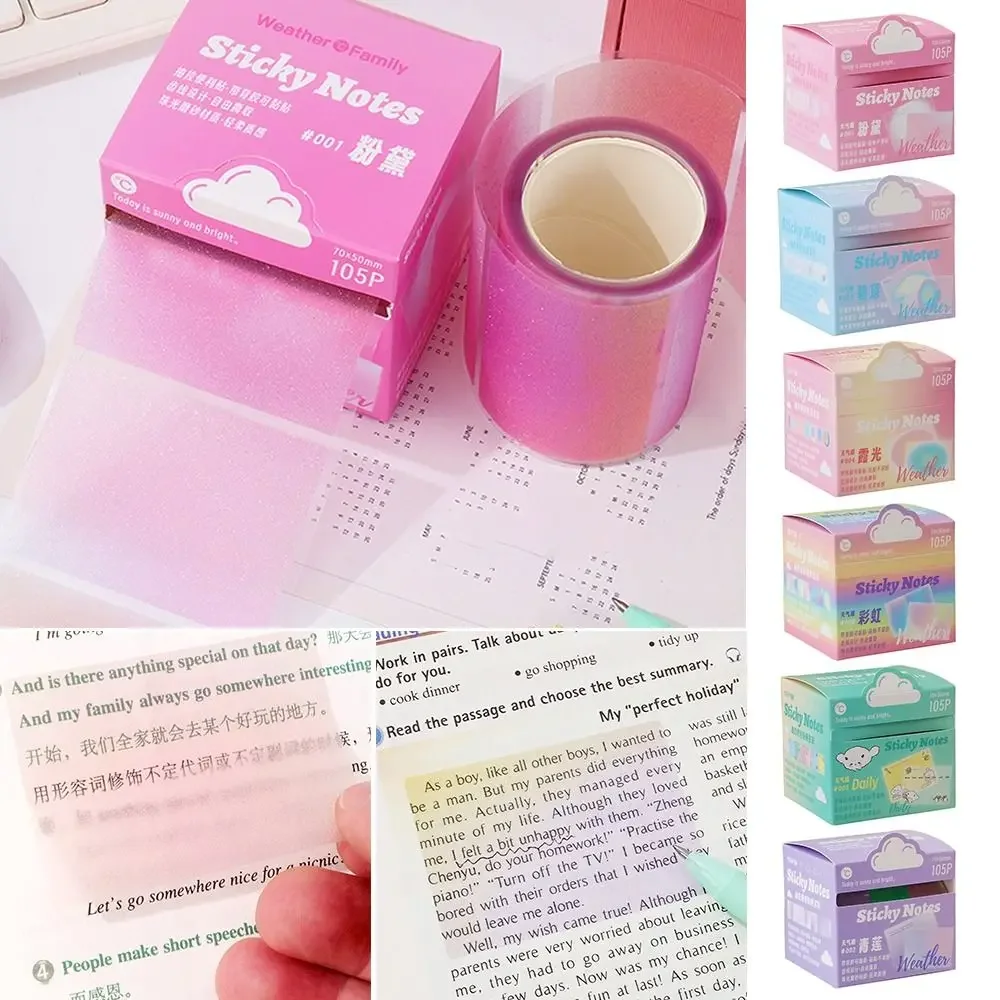 105Sheets/roll Pull-out Sticky Notes Transparent Multifunctional ...