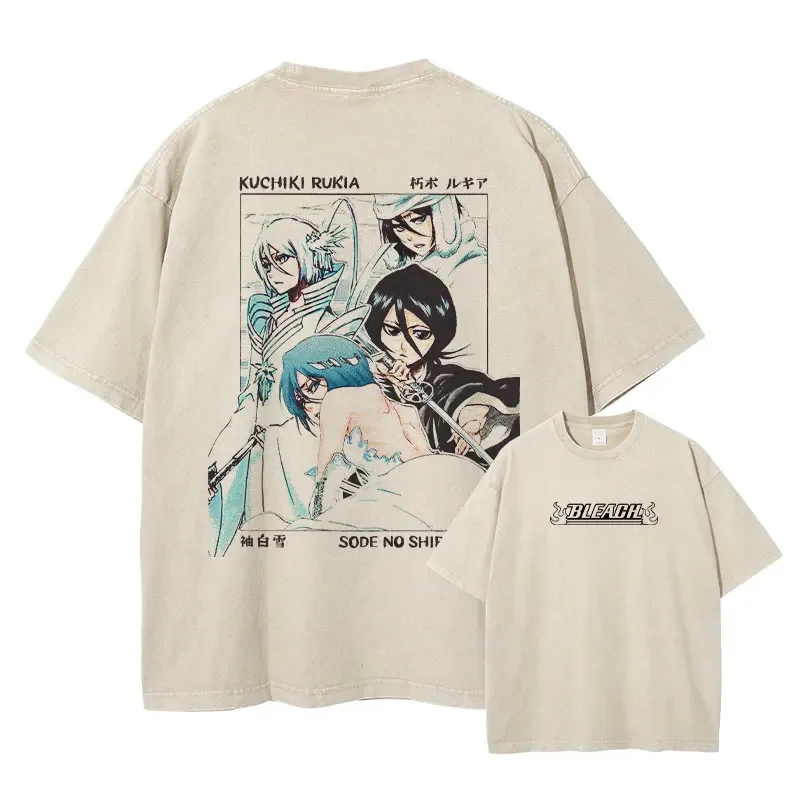 Vintage Anime Washed Oversized T-Shirt - Streetwear Short Sleeve Tee