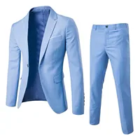 Suits Men Two Piece Sets Pant Set Blazer Turn Down Collar Full Sleeve Slim Fit Tight Waist Coat Long Pants Wedding Fabric Upgade 1