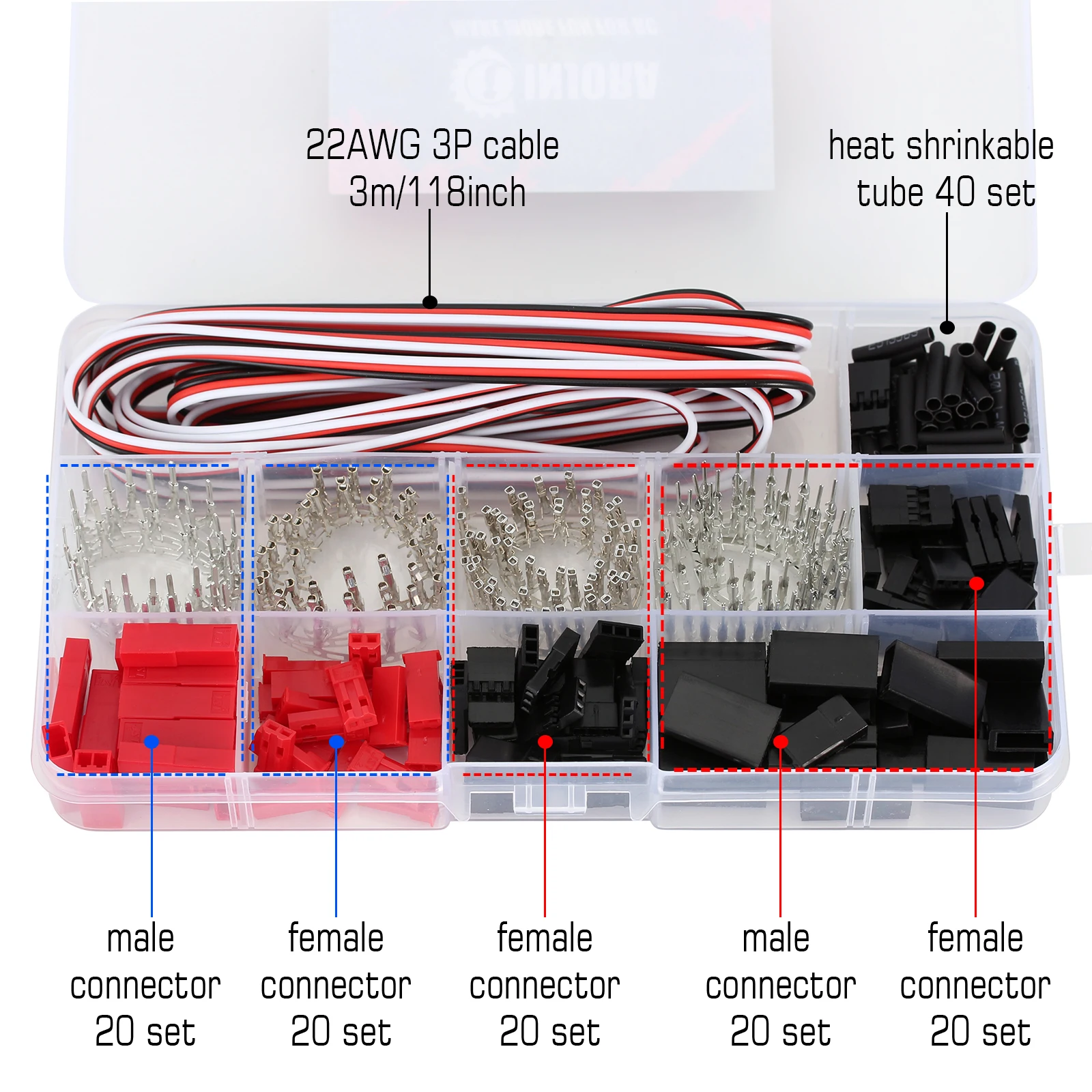 8-Pack JST To JR Connector Cables - 10cm Servo Wires For RC Models & Helicopters