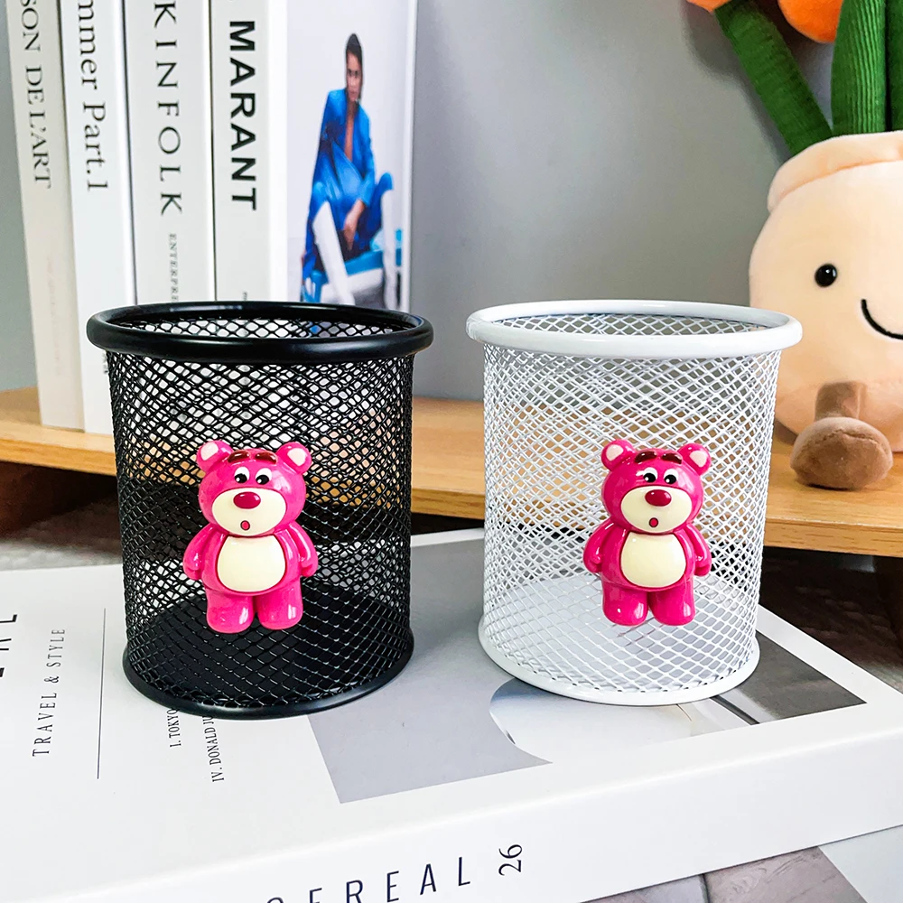 Cartoon Disney Winnie the Pooh Pen Holder, Playful Winnie the Pooh Makeup Holder, Kawaii Hollow Pen Holder Stationery Storage Bo 3