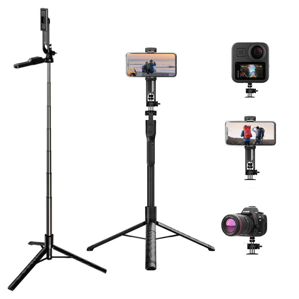 [1.7m Aluminum Alloy] Mobile Phone Selfie Stick Tripod Multi-functional Outdoor Portable Live Broadcast Stand