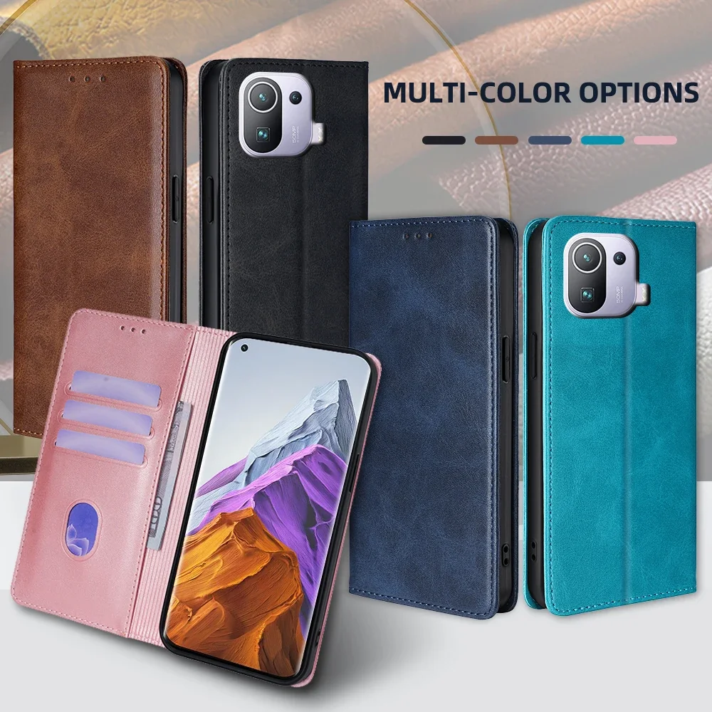 Fashion Leather Wallet Phone Case with Magnetic Flip and Card Slots